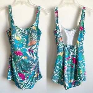 Vintage Mainstream Tropical One Piece Bathing Suit